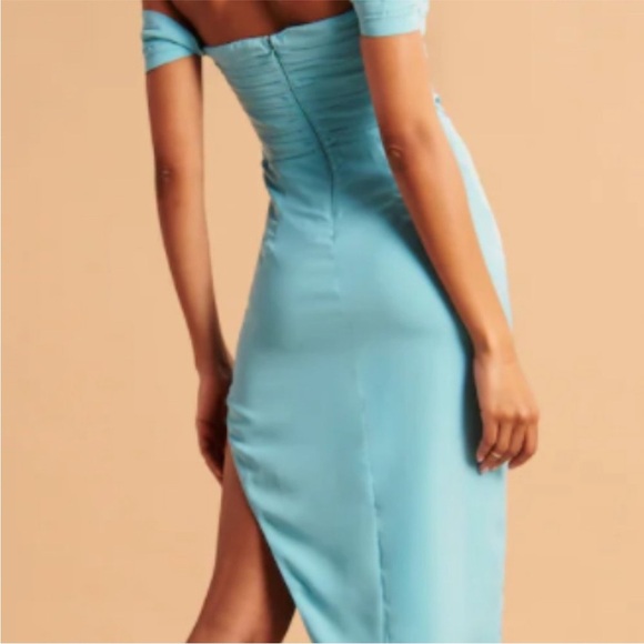 Abercrombie off the shoulder blue midi dress size small NWT - Picture 6 of 14